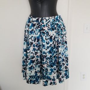 Blue Midi Flower Skirt